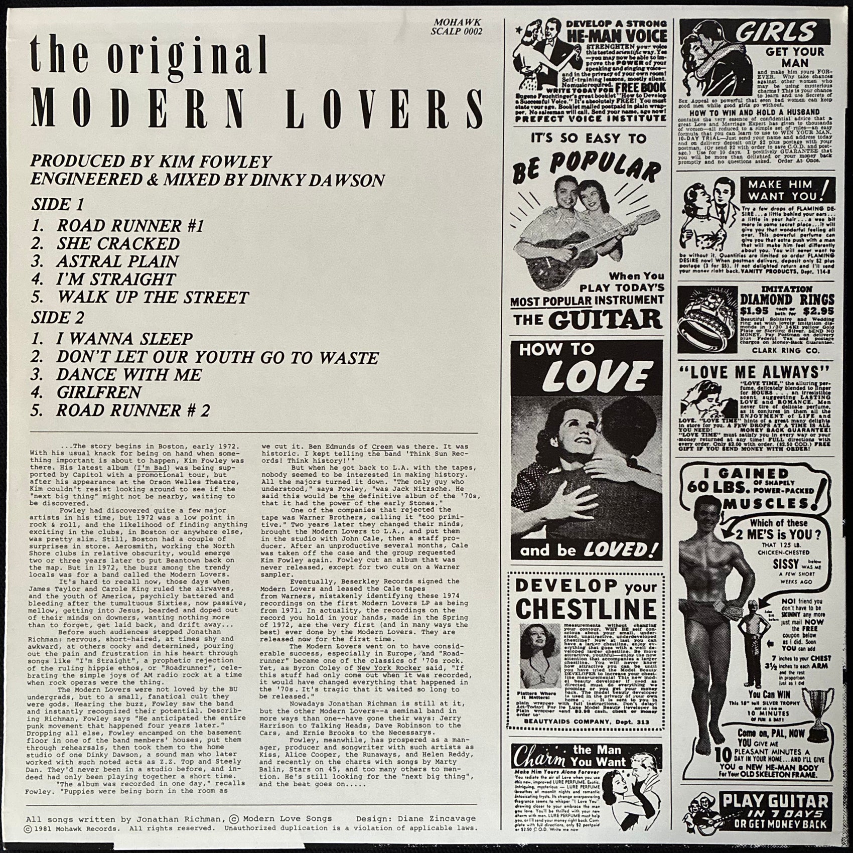 MODERN LOVERS - THE ORIGINAL MODERN LOVERS (FIRST PRESSING) (USED VINYL 1981 US M- M-)