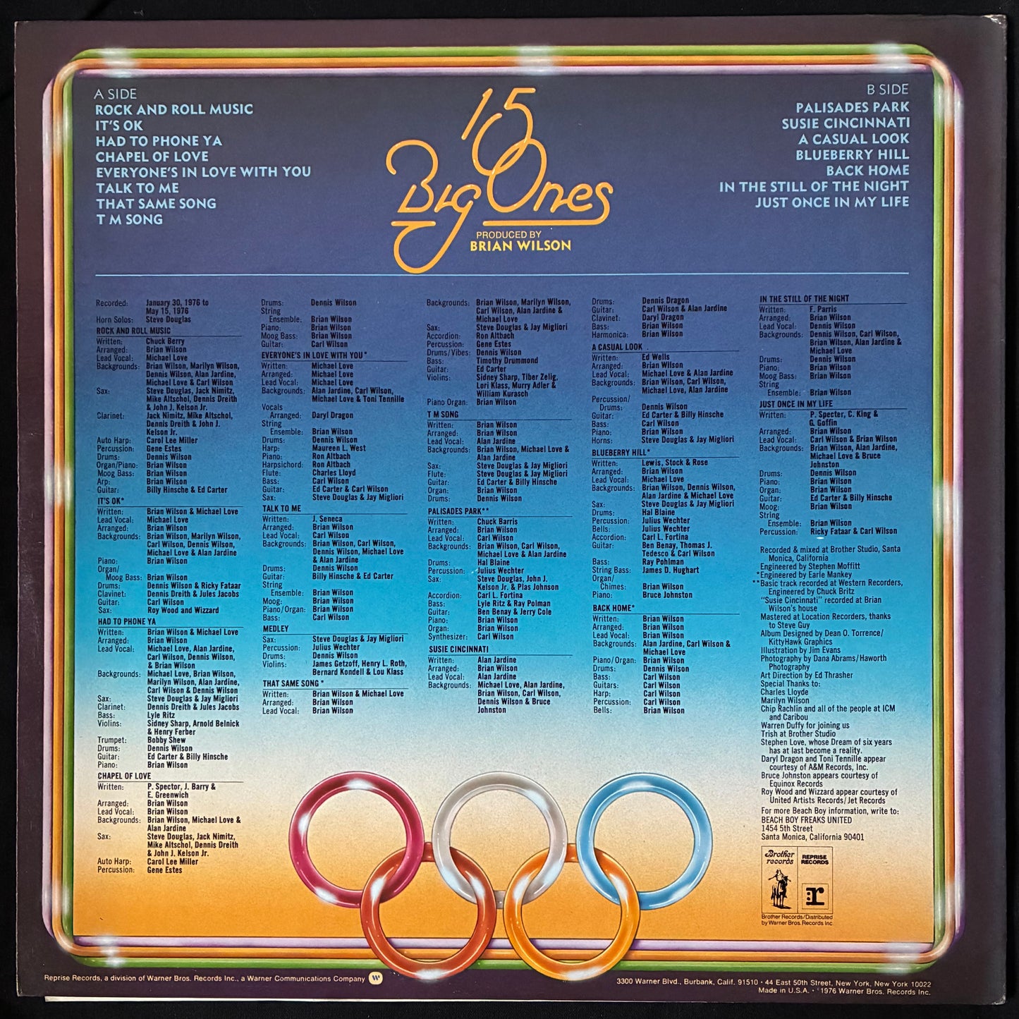 BEACH BOYS - 15 BIG ONES (USED VINYL 1976 US M-/EX+)
