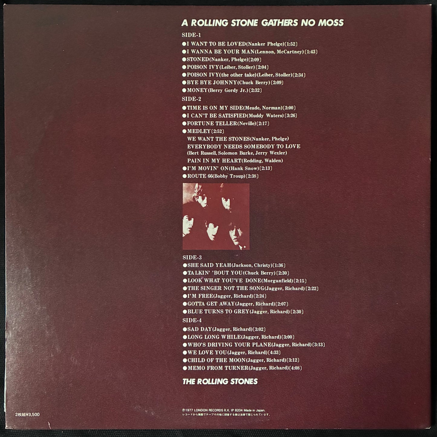 ROLLING STONES - A ROLLING STONE GATHERS NO MOSS (2LP) (USED VINYL 1982 JAPAN M-/M-)