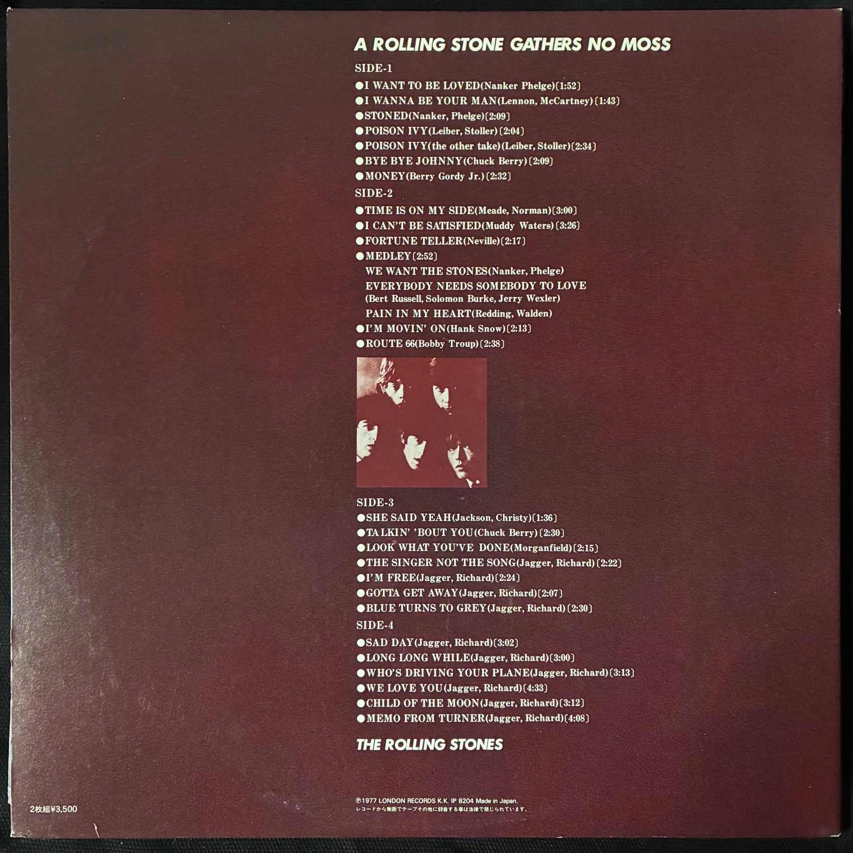 ROLLING STONES - A ROLLING STONE GATHERS NO MOSS (2LP) (USED VINYL 1982 JAPAN M-/M-)