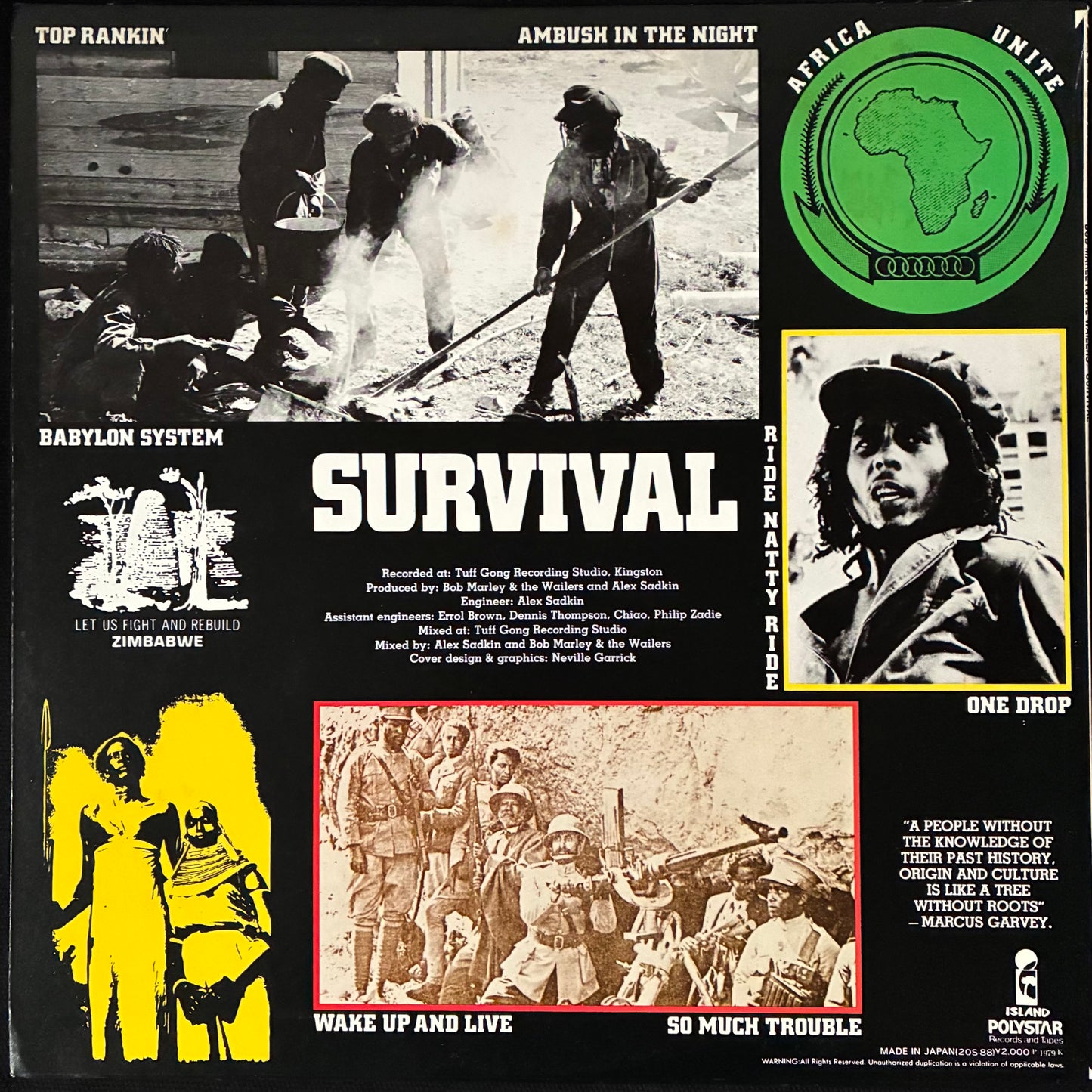 BOB MARLEY & THE WAILERS - SURVIVAL (USED VINYL 1982 JAPAN M-/M-)