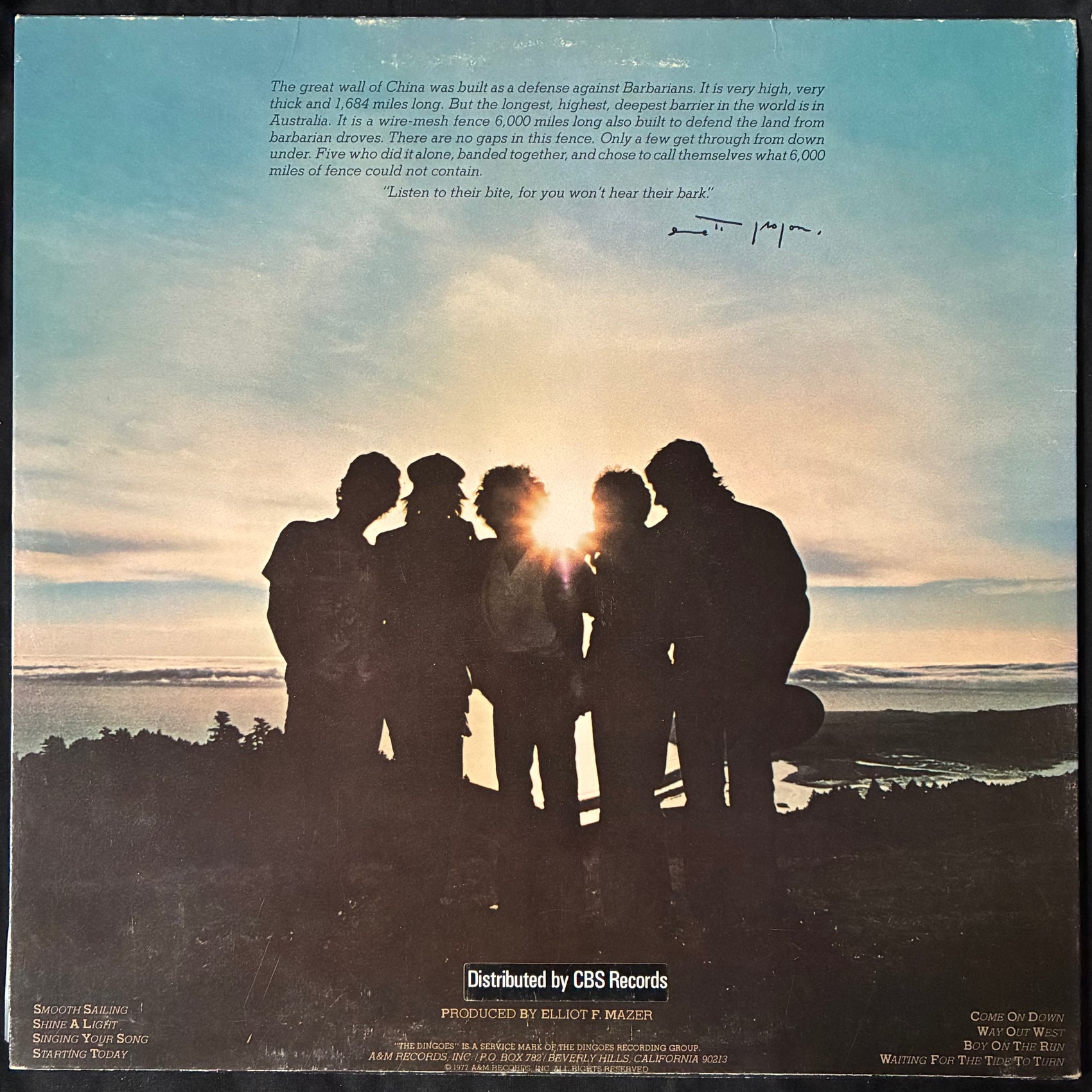 DINGOES - FIVE TIMES THE SUN (USED VINYL 1977 US M-/EX+)