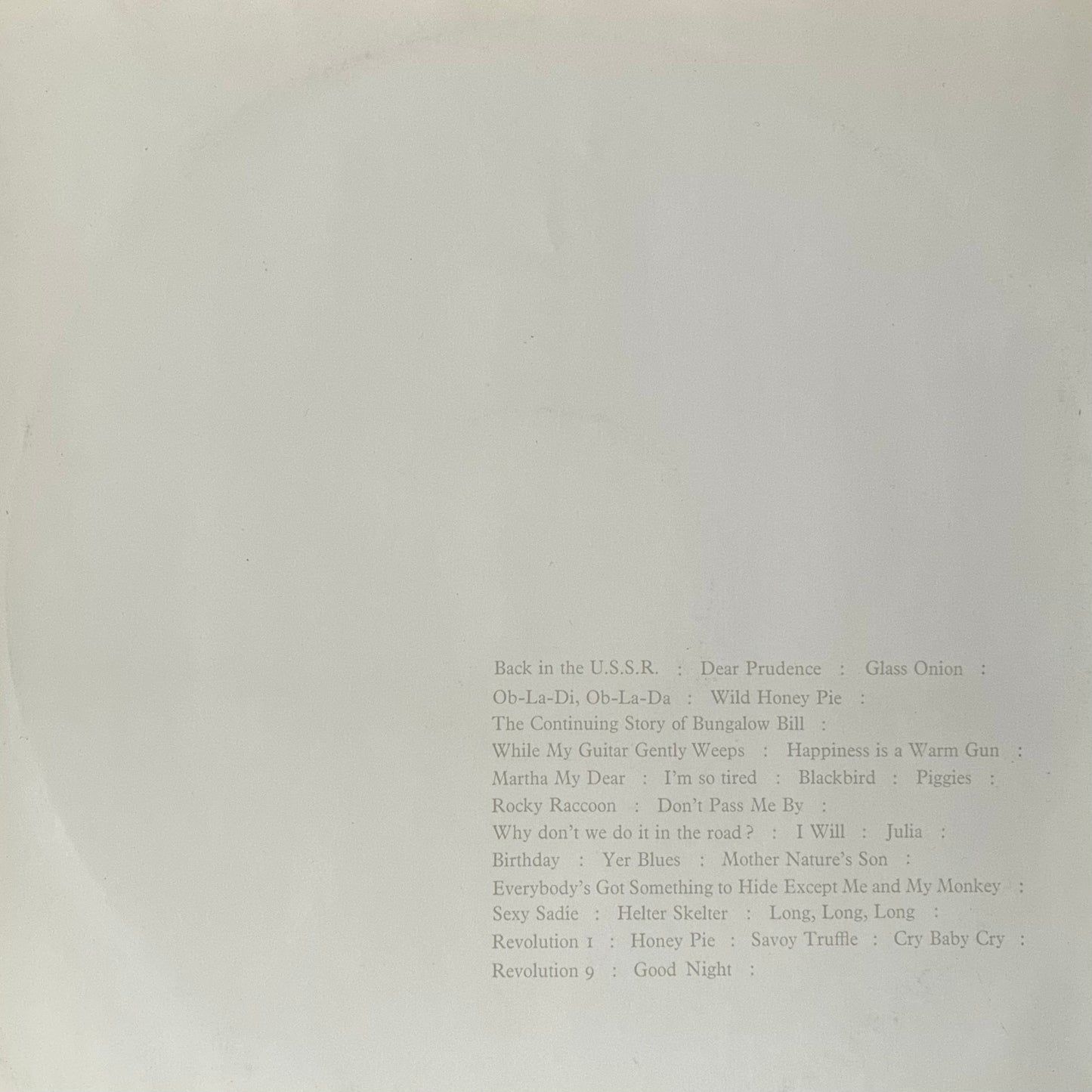 BEATLES - THE BEATLES (WHITE ALBUM) (MONO) (FIRST PRESSING) (USED VINYL 1968 AUS VG+/EX-)