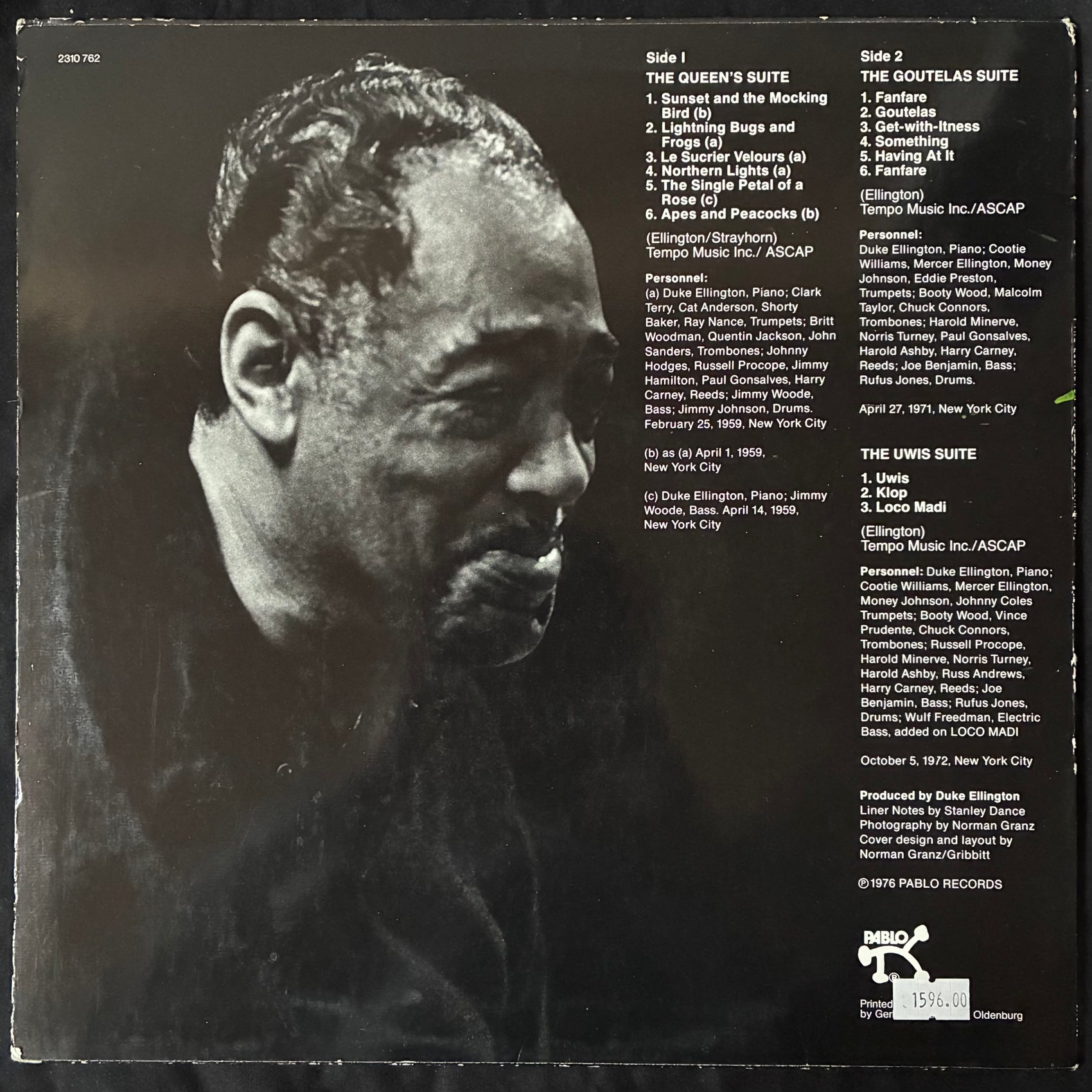 DUKE ELLINGTON - THE ELLINGTON SUITES (USED VINYL 1976 GERMANY M-/EX-)