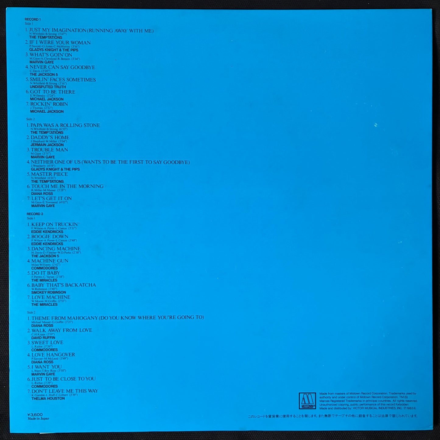 VARIOUS ARTISTS - THE HISTORY OF THE MOTOWN SOUND VOL. 4 (2LP) (USED VINYL 1983 JAPAN M-/EX+)
