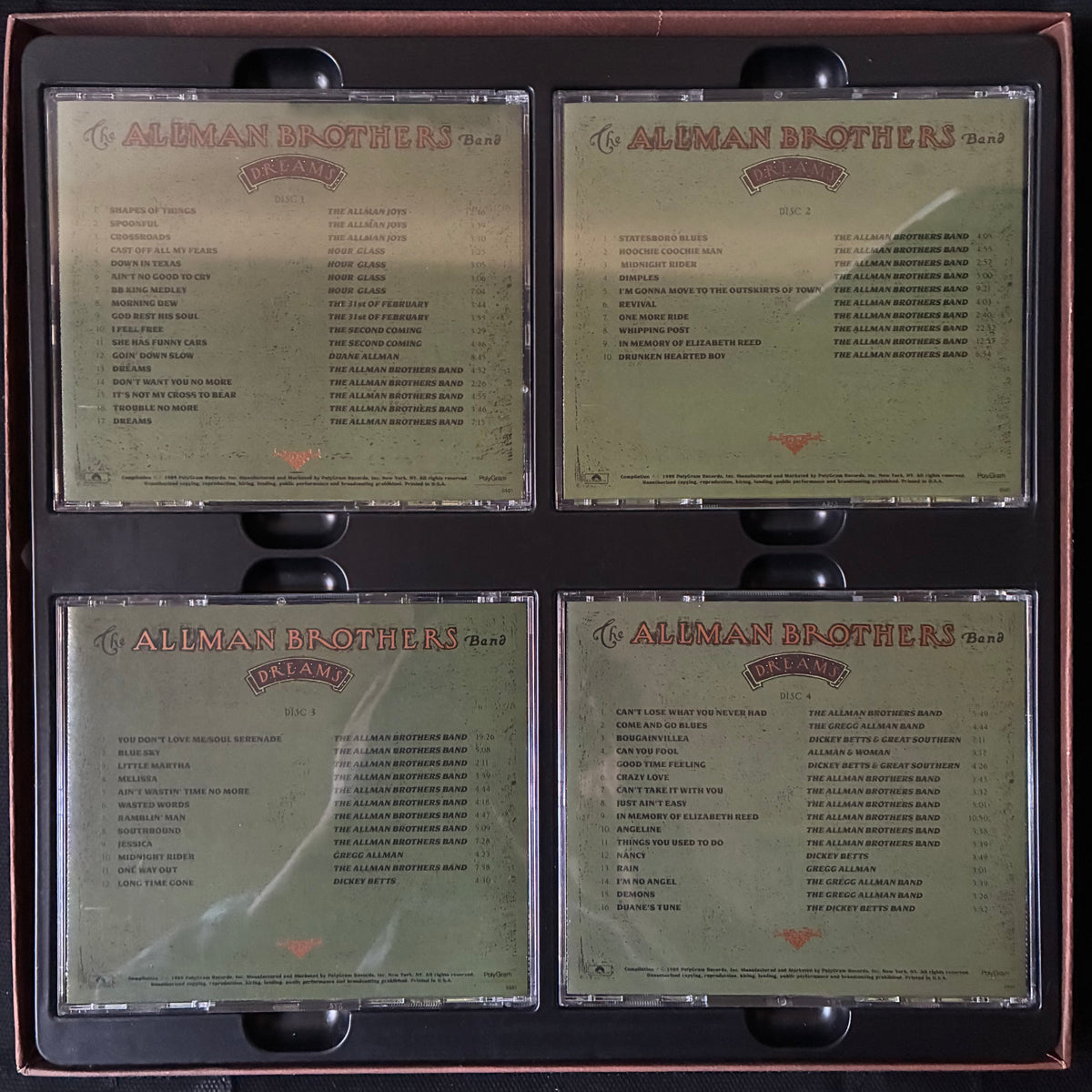 ALLMAN BROTHERS BAND - DREAMS (4CD BOX SET) (USED CD 1989 US M-/M-)