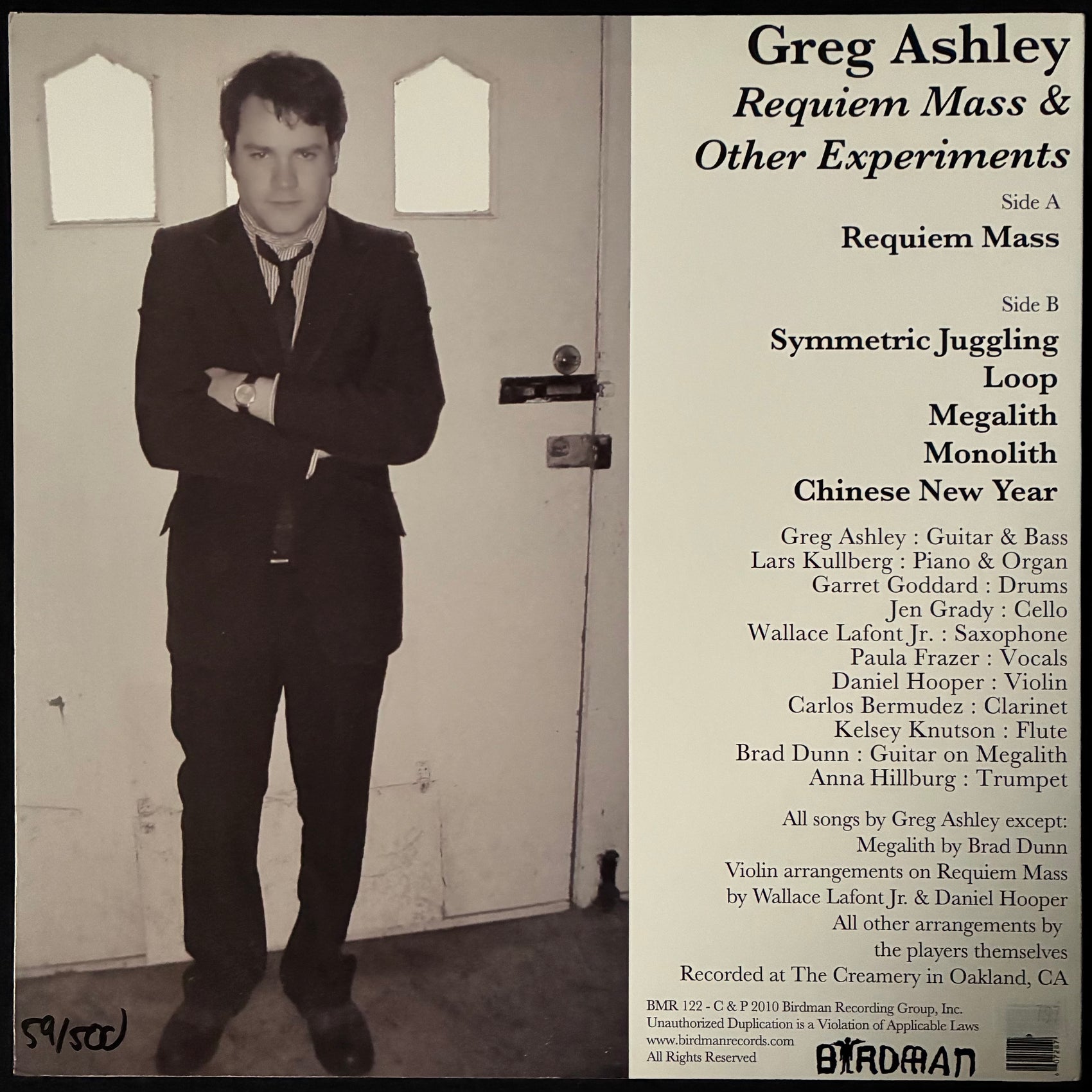 GREG ASHLEY - REQUIEM MASS & OTHER EXPERIMENTS (USED VINYL 2010 US M-/M-)