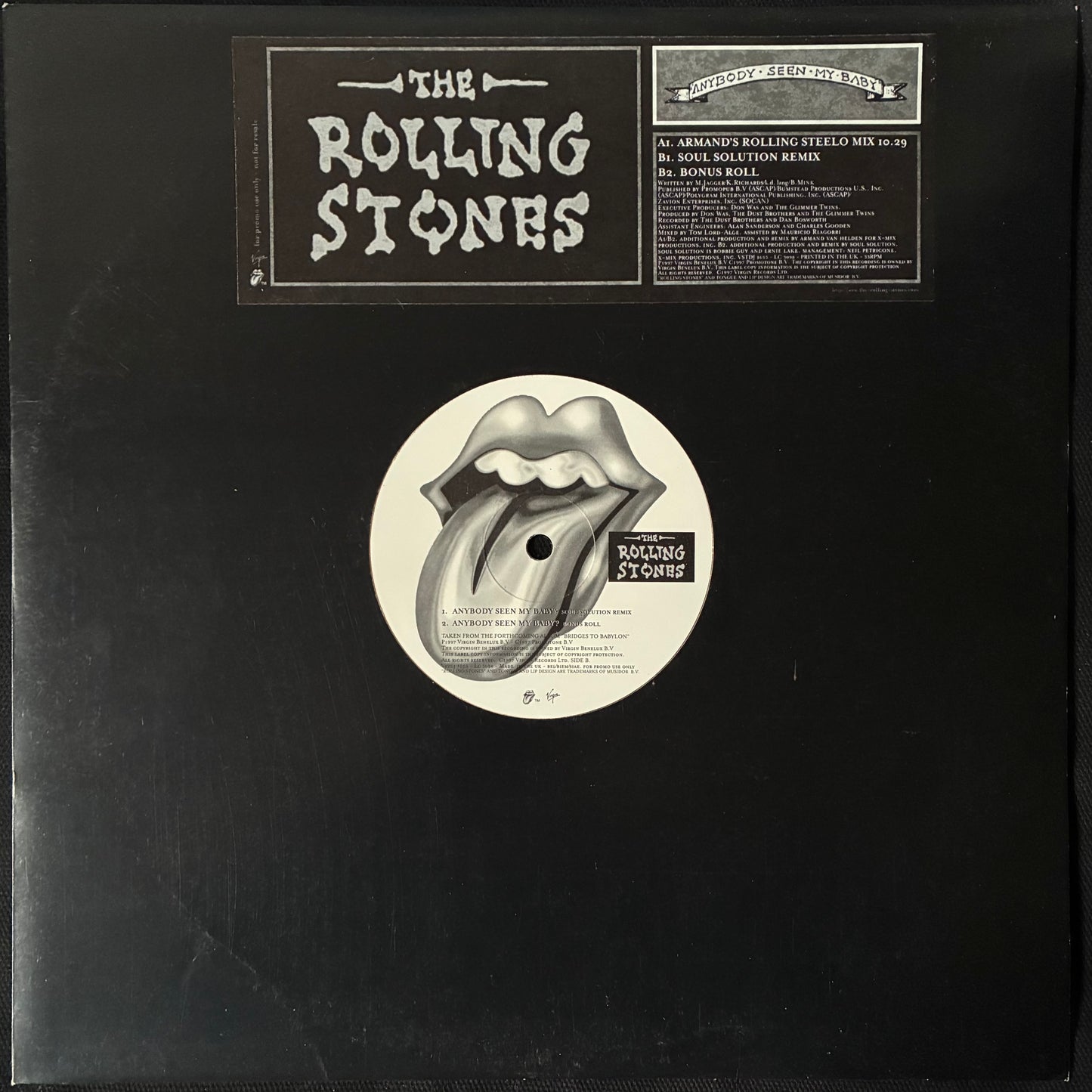 ROLLING STONES - ANYBODY SEEN MY BABY (12") (PROMO) (USED VINYL 1997 UK M-)