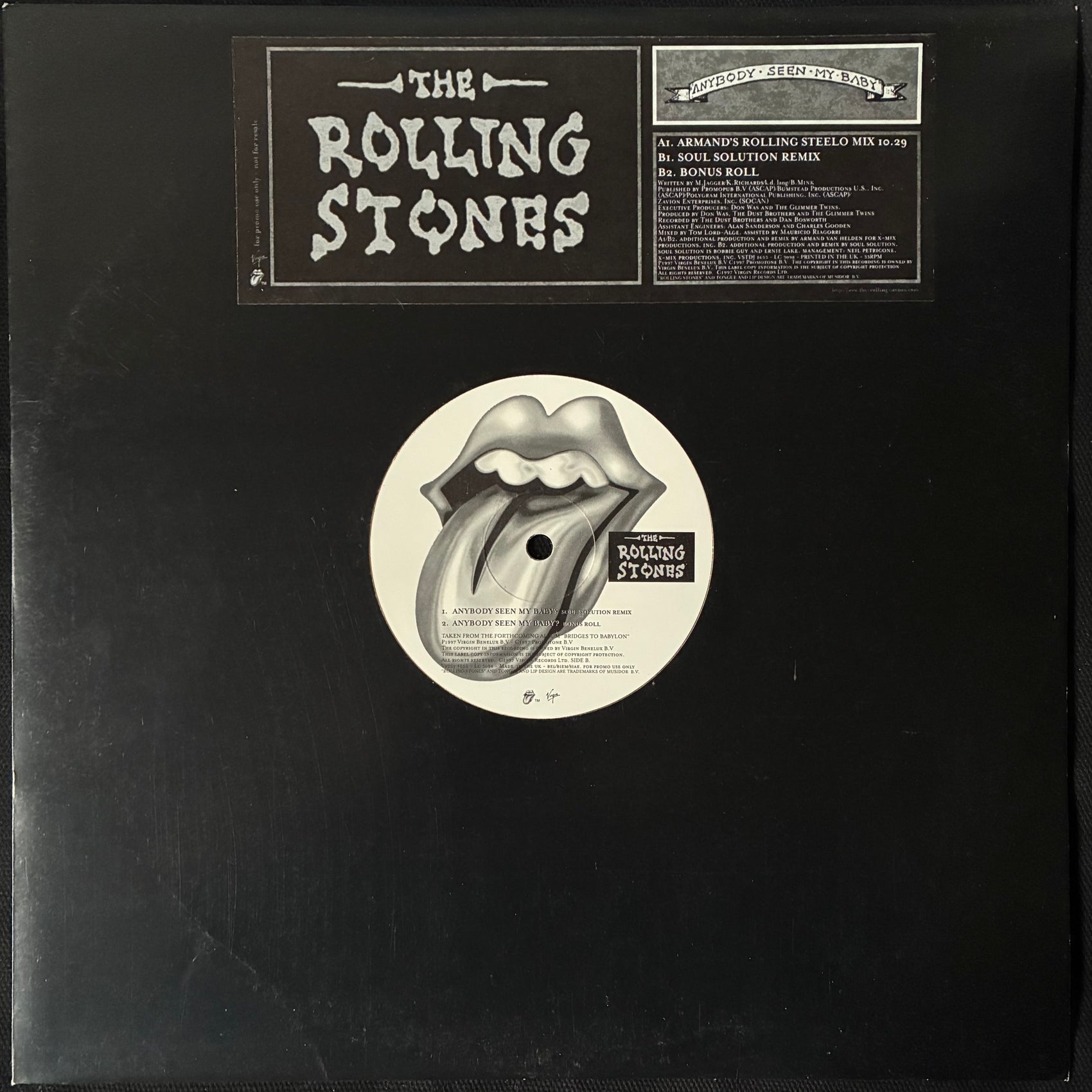 ROLLING STONES - ANYBODY SEEN MY BABY (12") (PROMO) (USED VINYL 1997 UK M-)
