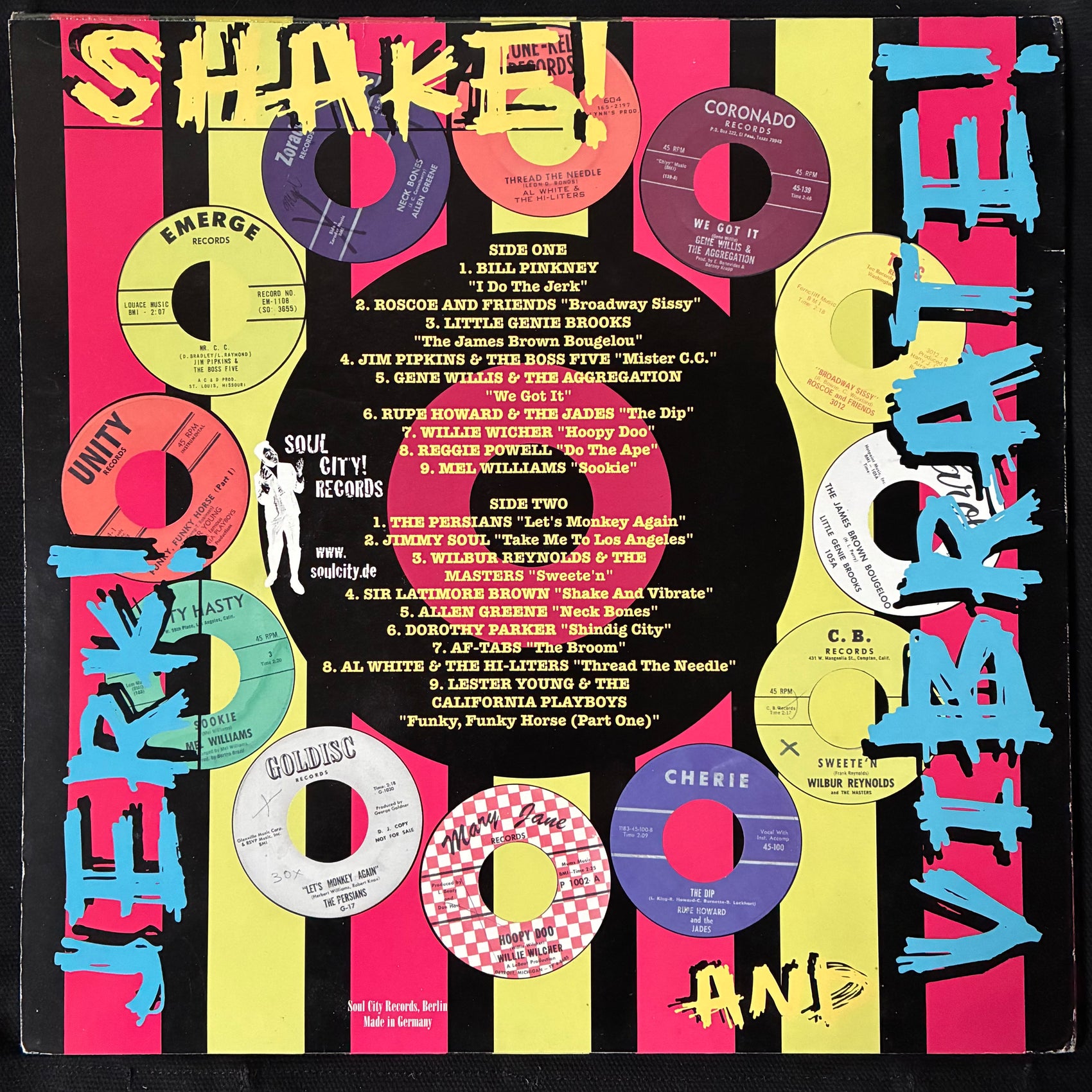 VARIOUS ARTISTS - SHAKE! JERK! AND VIBRATE! - 60'S SOUL, R&B AND BOOGALOO! (USED VINYL 2001 GERMAN M-/EX+)