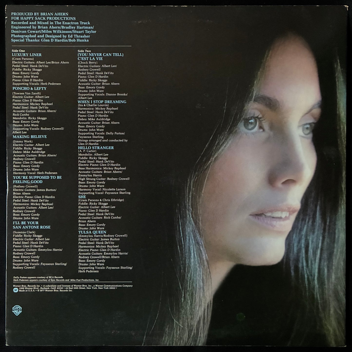EMMYLOU HARRIS - LUXURY LINER (USED VINYL 1977 US M-/EX+)