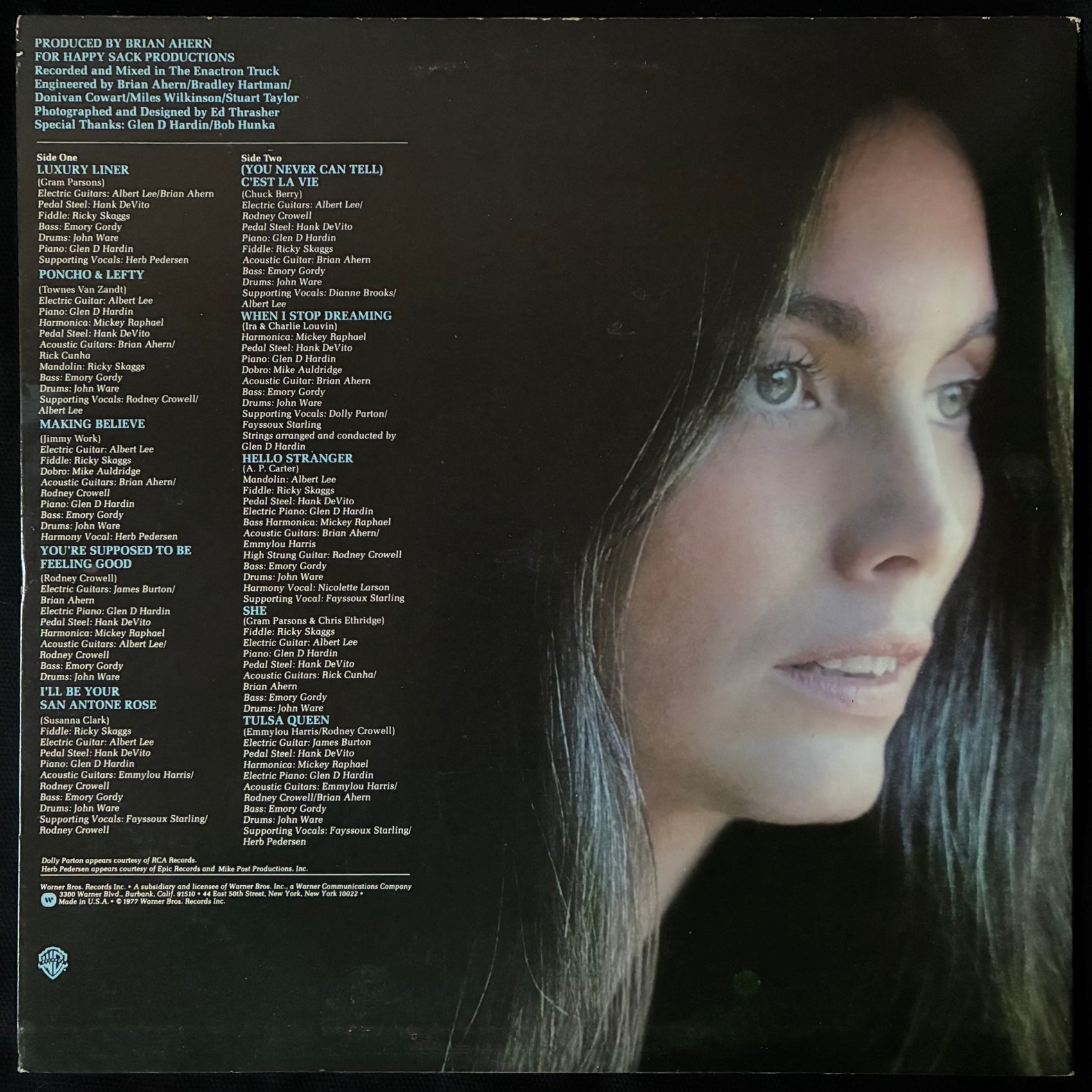EMMYLOU HARRIS - LUXURY LINER (USED VINYL 1977 US M-/EX+)