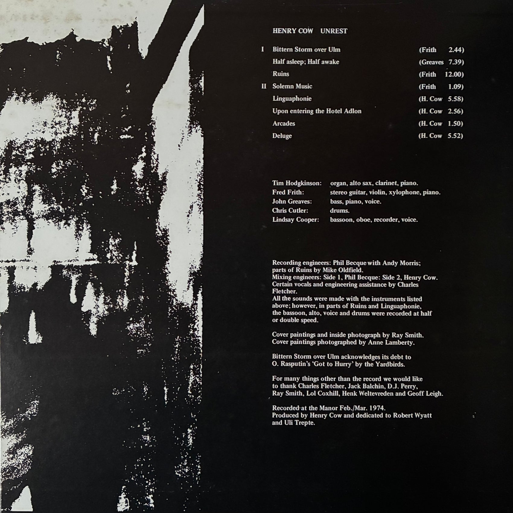 HENRY COW - UNREST (USED VINYL 1981 JAPAN M-/EX-)