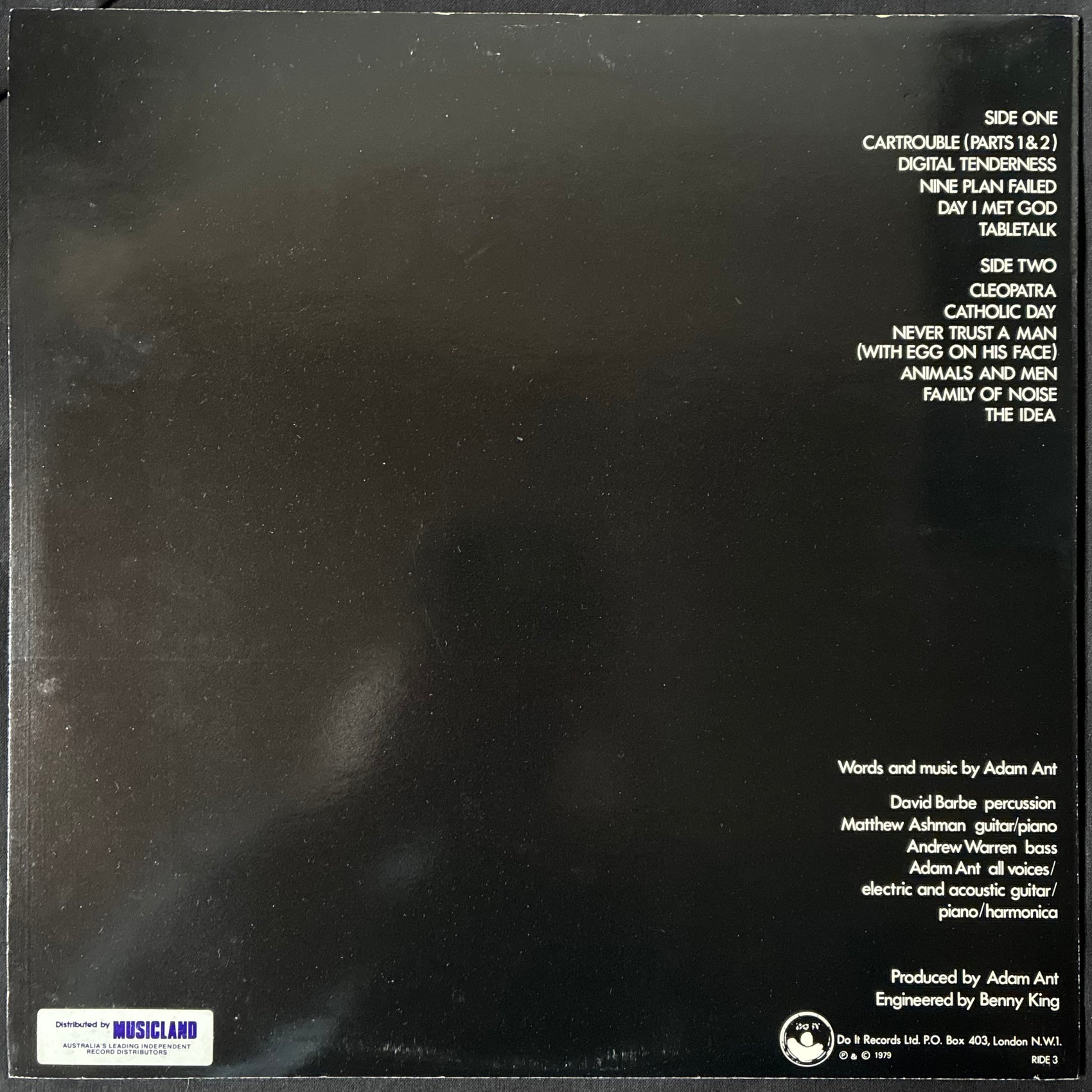 ADAM AND THE ANTS - DIRK WEARS WHITE SOX (USED VINYL 1980 UK M-/EX+)