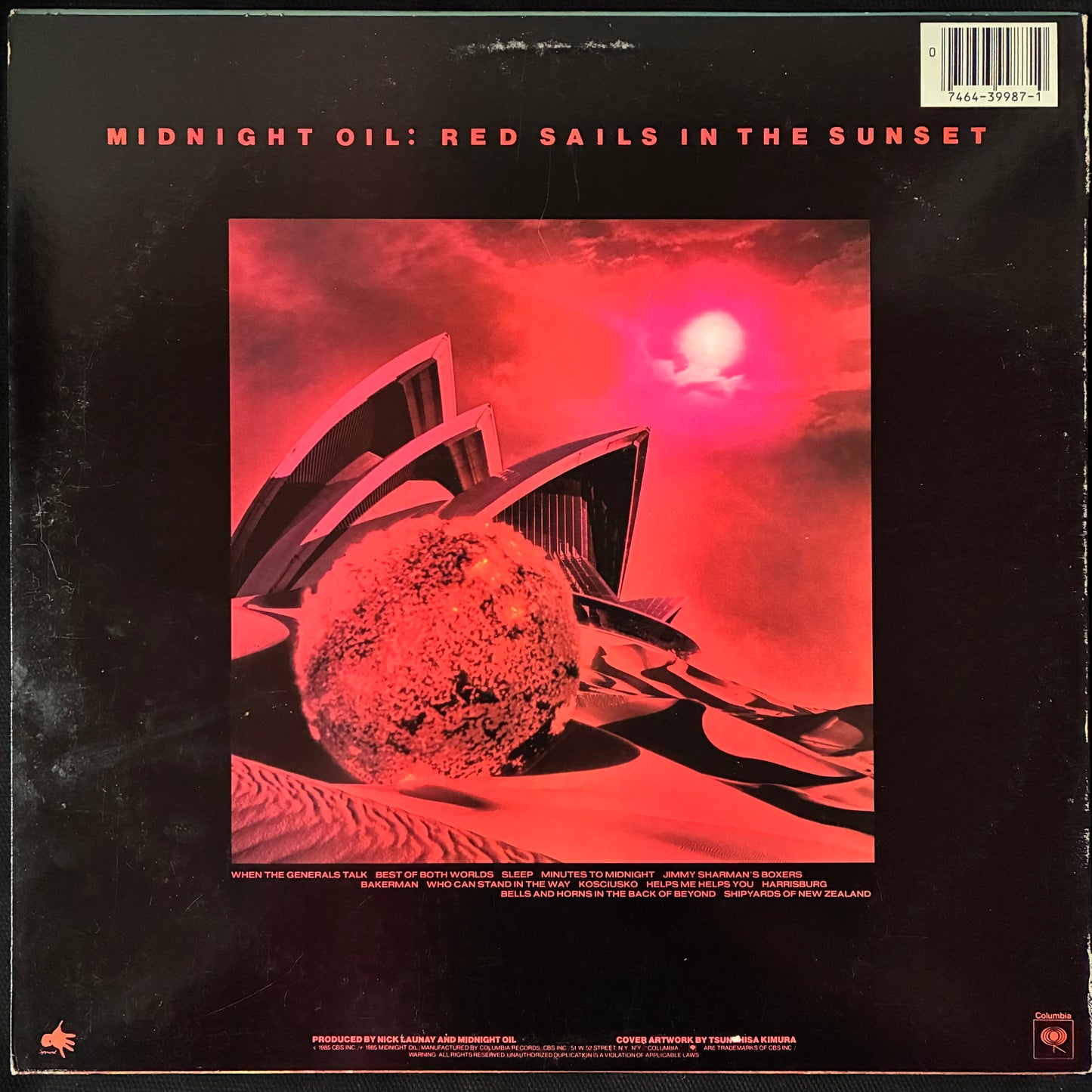 MIDNIGHT OIL - RED SAILS IN THE SUNSET (USED VINYL 1984 US M-/EX+)