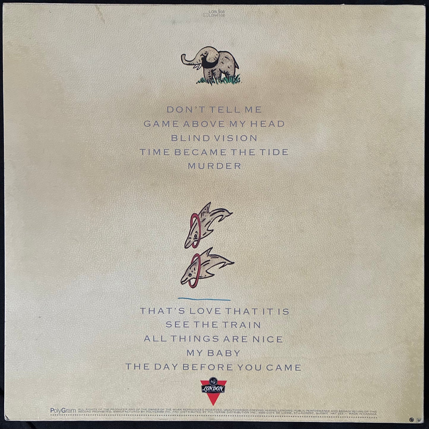 BLANCMANGE - MANGE TOUT (USED VINYL 1984 CANADA EX+/POOR)