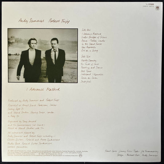 ANDY SUMMERS & ROBERT FRIPP - I ADVANCE MASKED (USED VINYL 1982 AUS M-/M-)