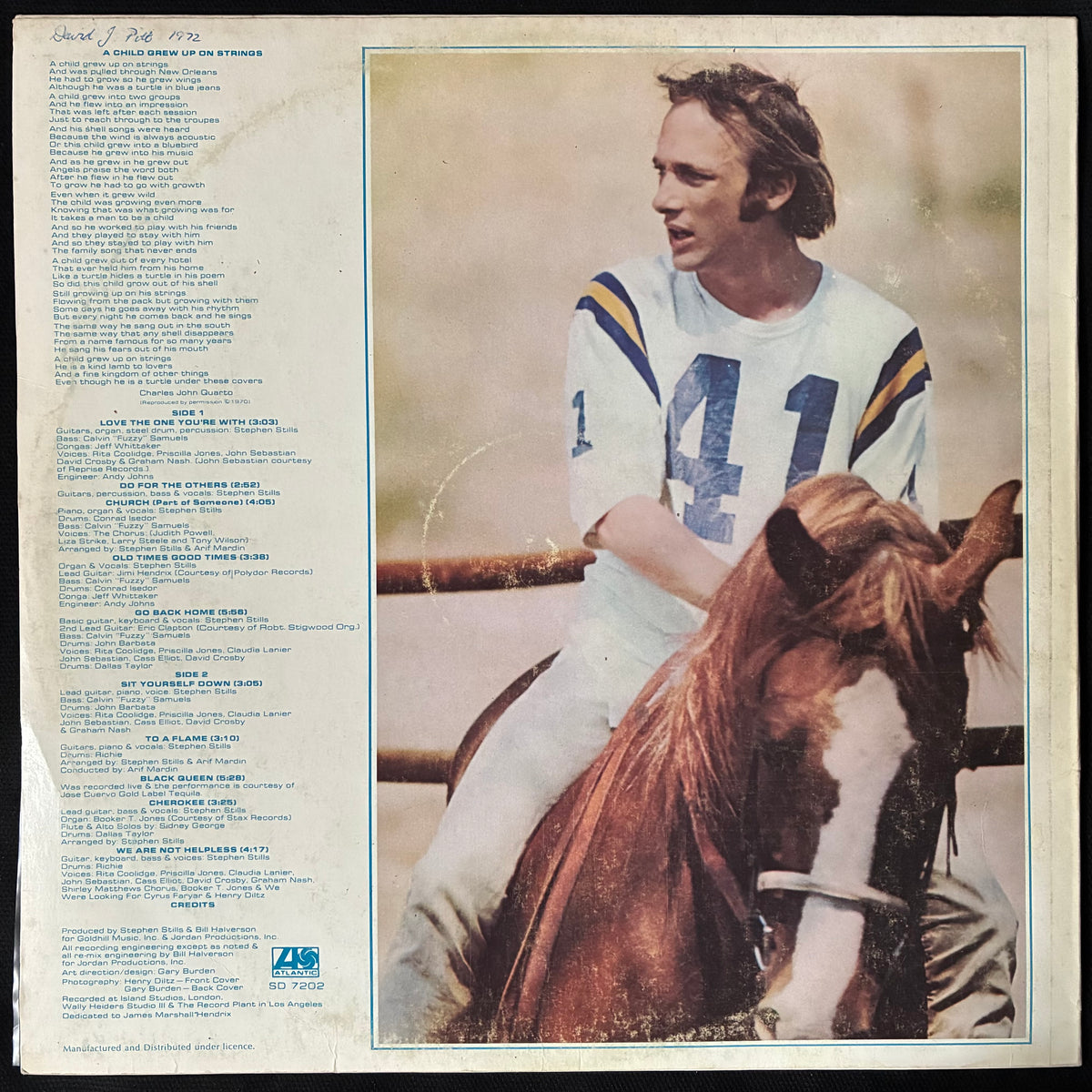 STEPHEN STILLS - STEPHEN STILLS (SELF TITLED) (USED VINYL 1972 AUS EX+/EX-)
