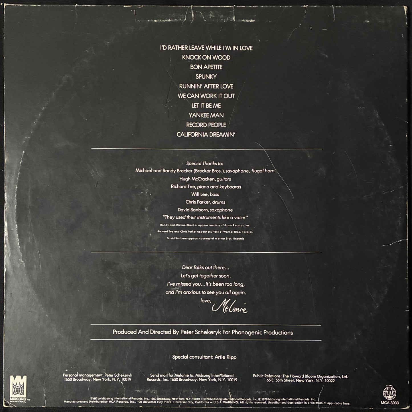 MELANIE - PHOTOGENIC NOT JUST A PRETTY FACE (USED VINYL 1978 US EX+/EX-)