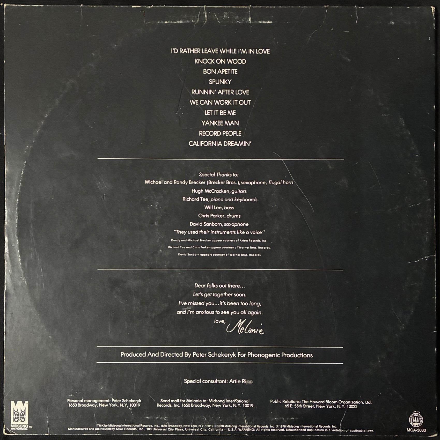MELANIE - PHOTOGENIC NOT JUST A PRETTY FACE (USED VINYL 1978 US EX+/EX-)