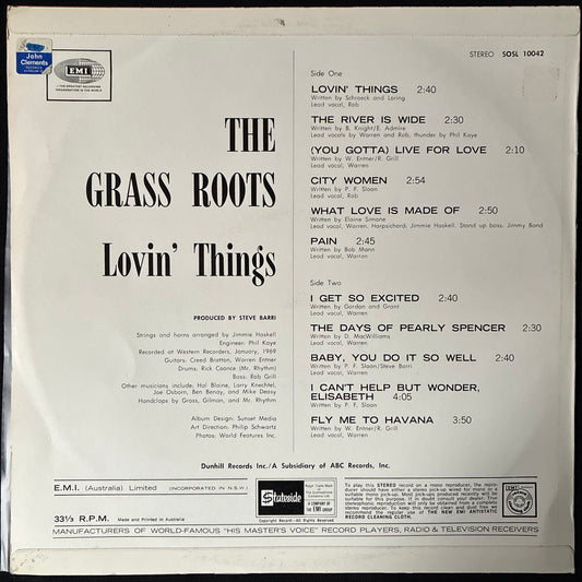 GRASS ROOTS - LOVIN' THINGS (USED VINYL 1969 AUS M-/EX)