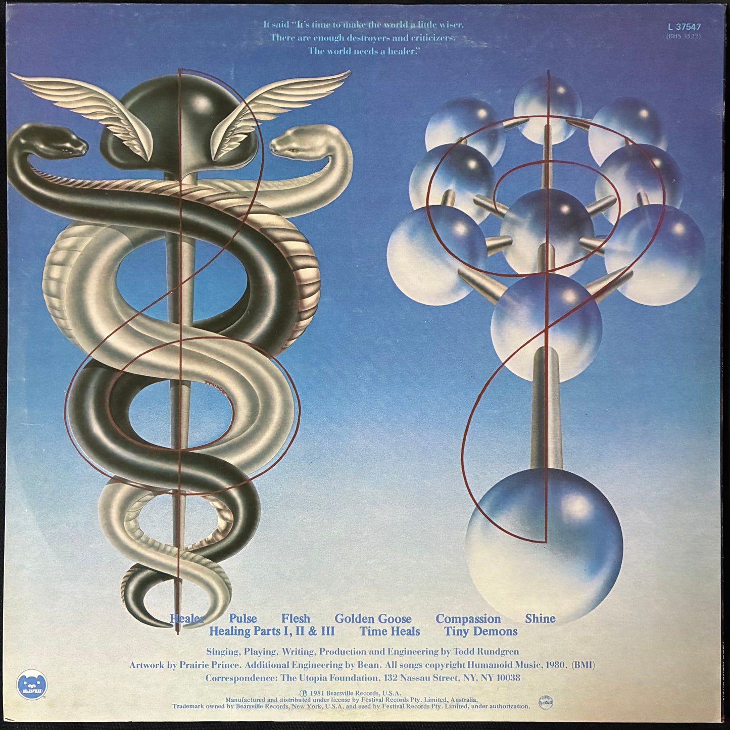 TODD RUNDGREN - HEALING (USED VINYL 1981 AUS M-/EX+)