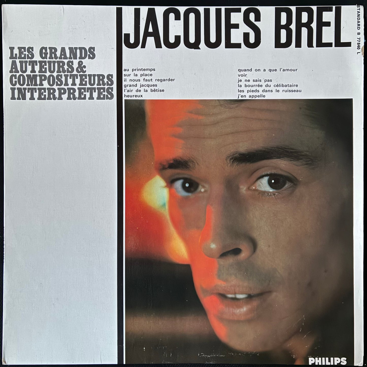 JACQUES BREL - LES GRANDS AUTERS & COMPOSITEURS INTERPRETES (USED VINYL 1964 FRANCE M-/EX+)
