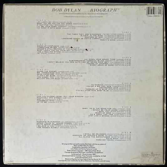 BOB DYLAN - BIOGRAPH (5LP BOX SET) (USED VINYL 1985 US M-/EX)