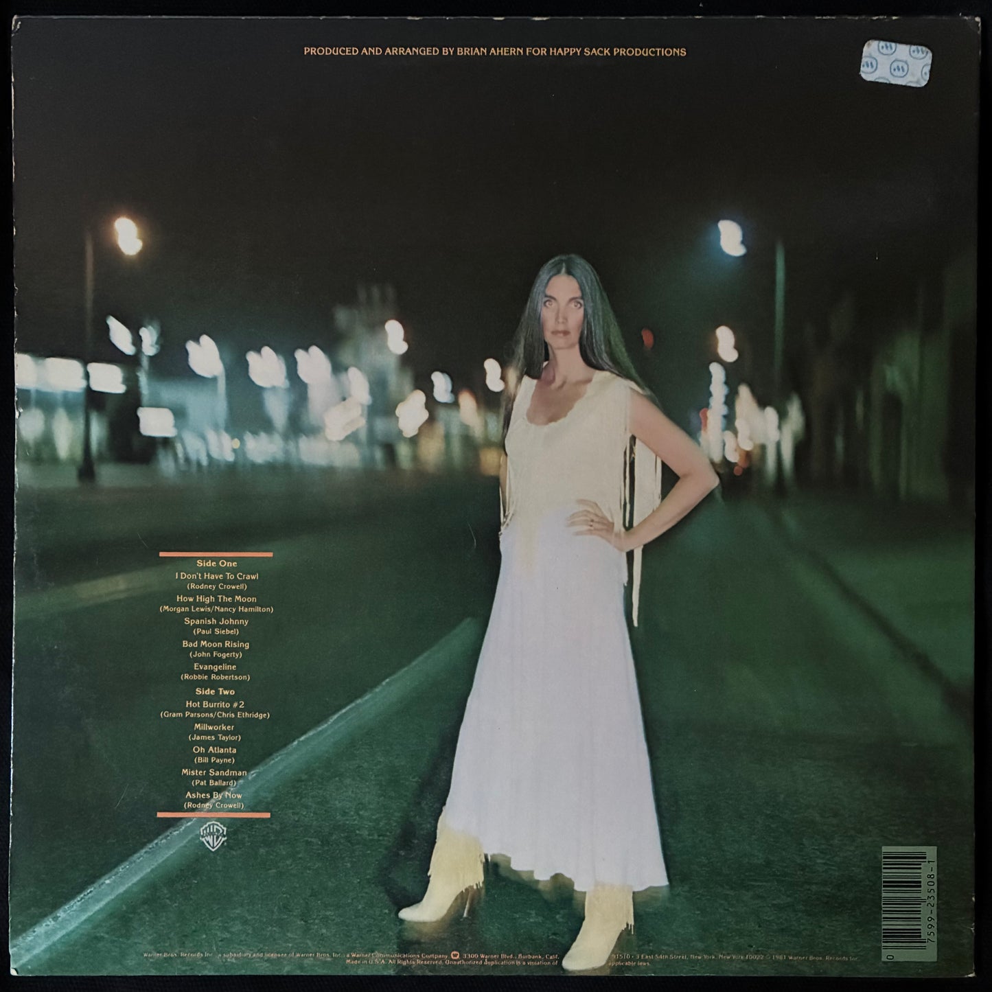 EMMYLOU HARRIS - EVANGELINE (USED VINYL 1981 US M-/EX)