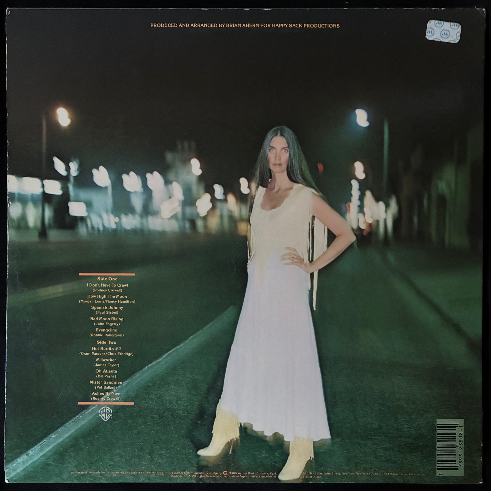 EMMYLOU HARRIS - EVANGELINE (USED VINYL 1981 US M-/EX)