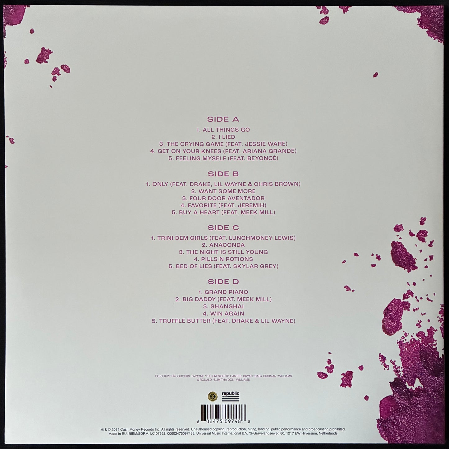 NICKI MINAJ - THE PINKPRINT (2LP) (USED VINYL 2024 UK/EU M-/M-)