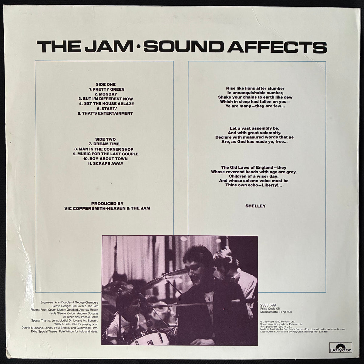JAM - SOUND AFFECTS (USED VINYL 1980  AUS EX+/VG+)