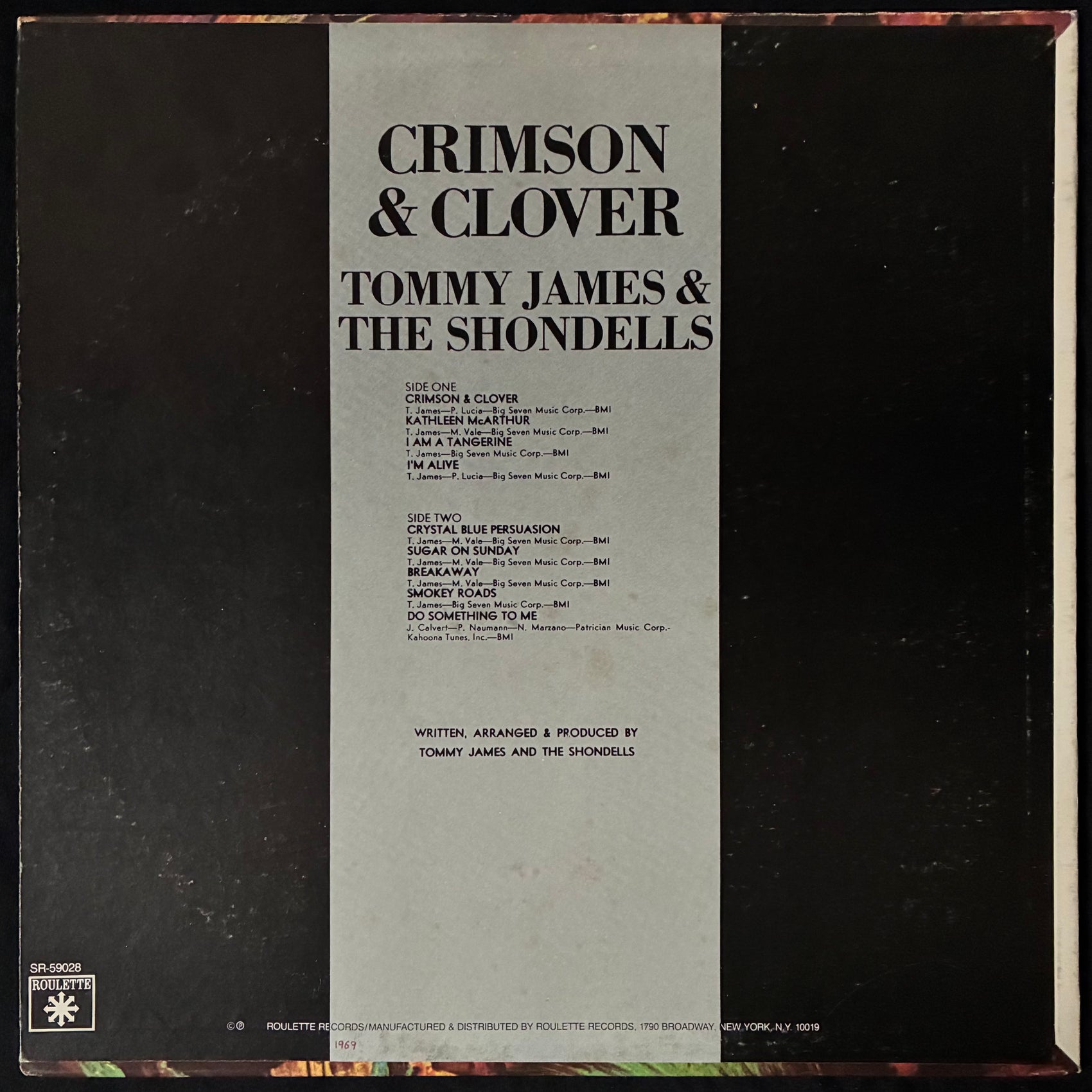 TOMMY JAMES & THE SHONDELLS - CRIMSON & CLOVER (USED VINYL US M-/EX+)
