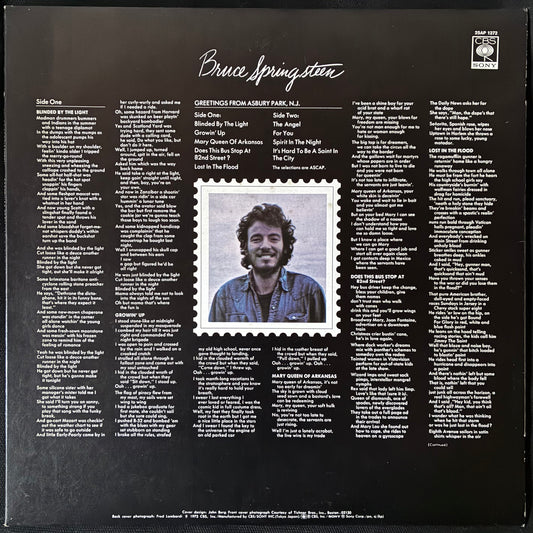 BRUCE SPRINGSTEEN - GETTINGS FROM ASBURY PARK, N.J. (USED VINYL 1980 JAPAN M-/EX+)