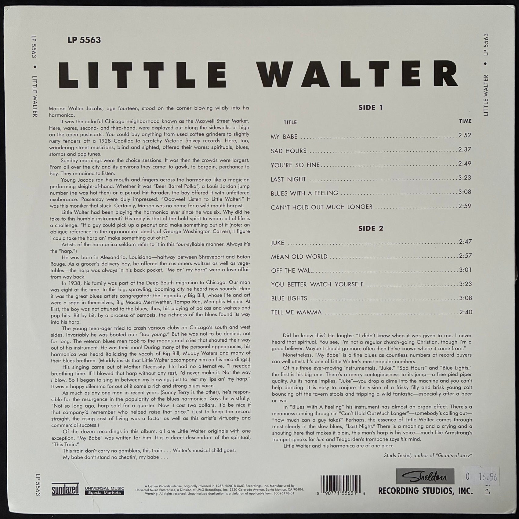 LITTLE WALTER - THE BEST OF LITTLE WALTER (WHITE COLOURED) (USED VINYL 2018 US M-/EX+)