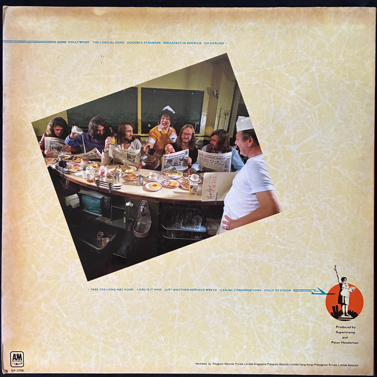 SUPERTRAMP - BREAKFAST IN AMERICA (USED VINYL 1979 HK/SINGAPORE/MALAYSIA EX+/EX+)