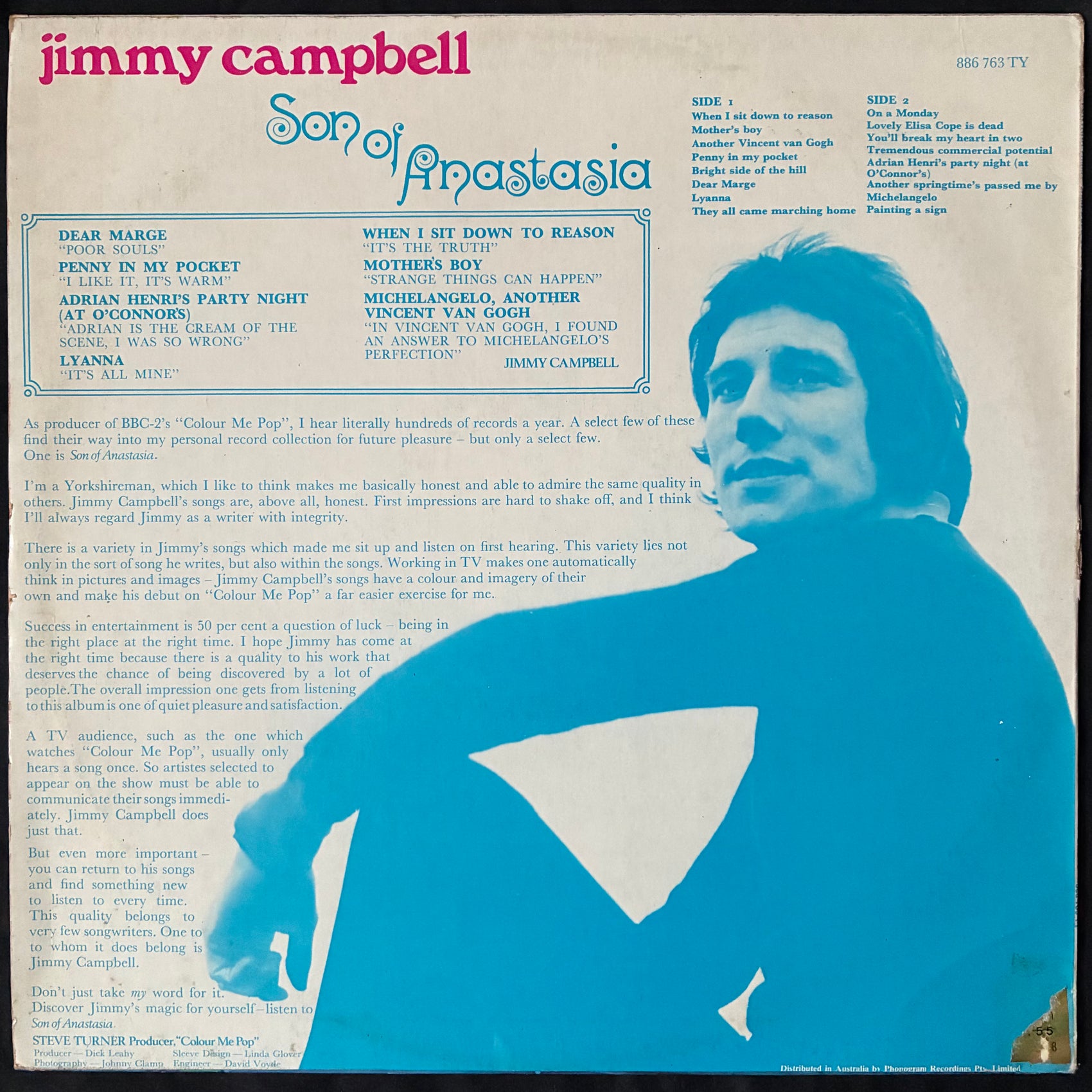 JIMMY CAMPBELL - SON OF ANASTASIA (USED VINYL 1969 AUS EX+/EX)