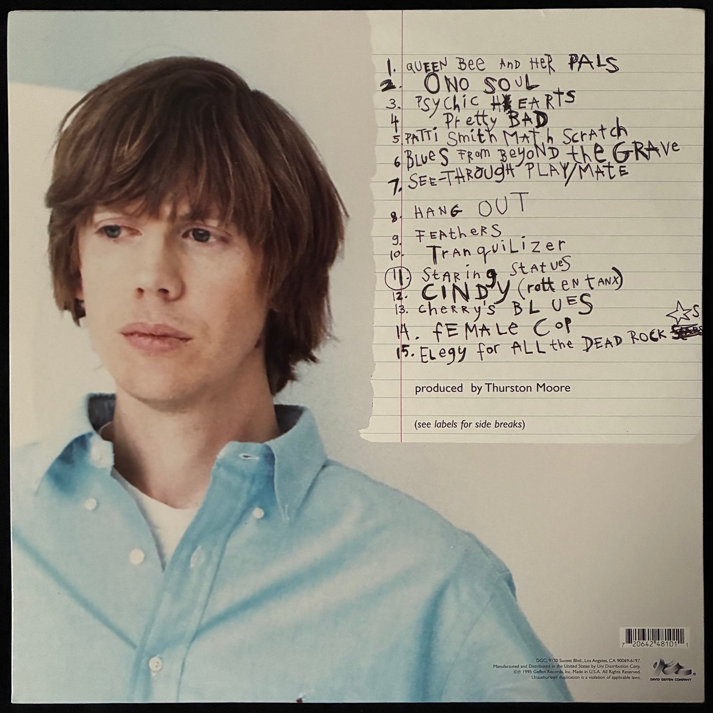 THURSTON MOORE - PSYCHIC HEARTS (2LP) (GREEN COLOURED) (USED VINYL 1995 US M-/M-)