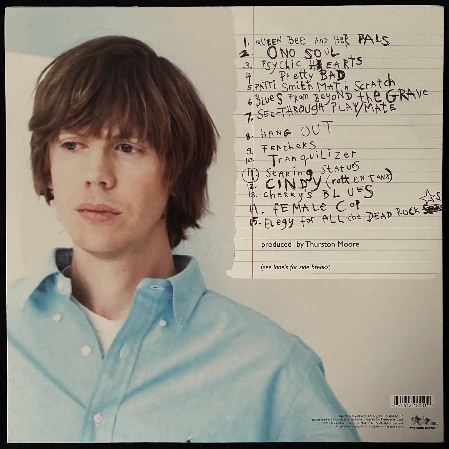 THURSTON MOORE - PSYCHIC HEARTS (2LP) (GREEN COLOURED) (USED VINYL 1995 US M-/M-)