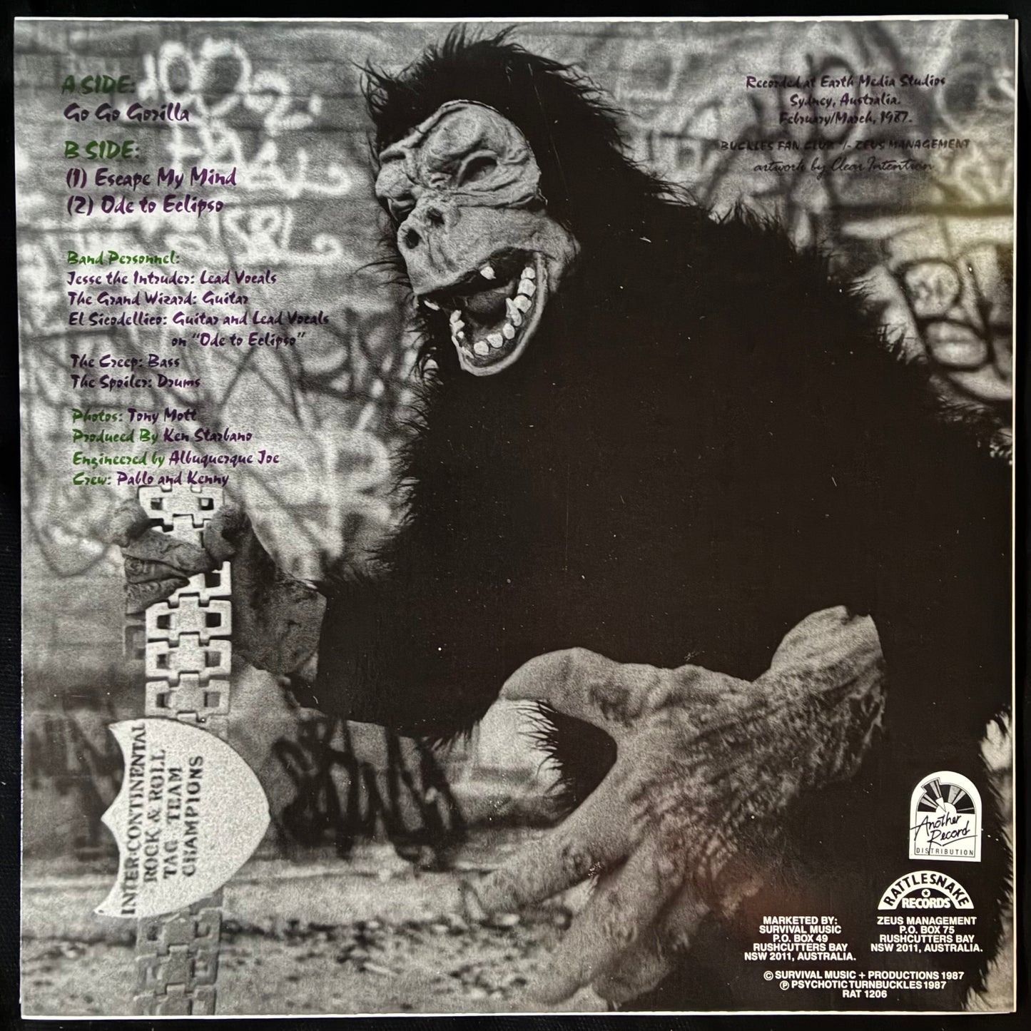 PSYCHOTIC TURNBUCKLES - GO-GO-GORILLA (12") (USED VINYL 1987 AUS M-/M-)