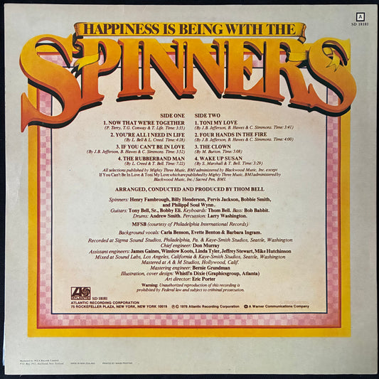 SPINNERS - HAPPINESS IS BEING WITH THE SPINNERS (USED VINYL 1976 NZ M-/M-)