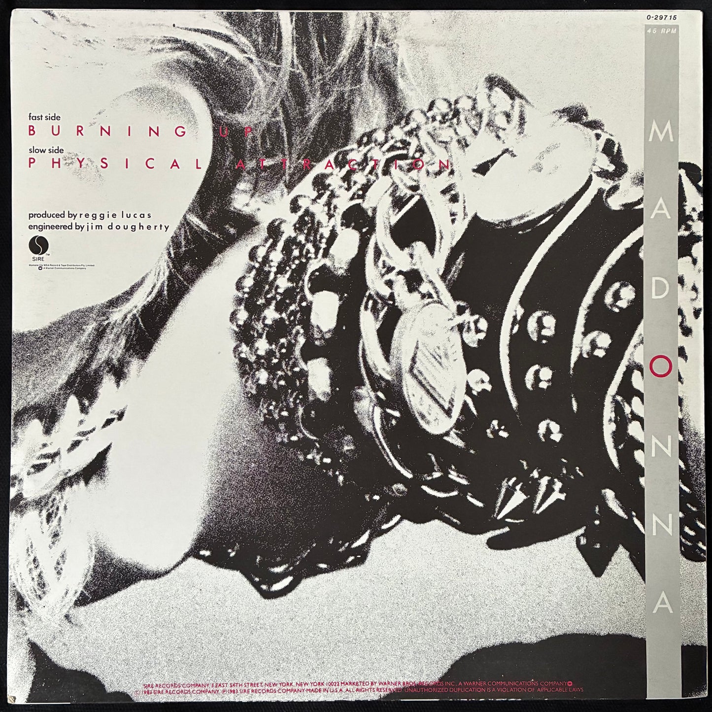 MADONNA - BURNING UP (USED VINYL 1983 AUS 12" M-/EX+)