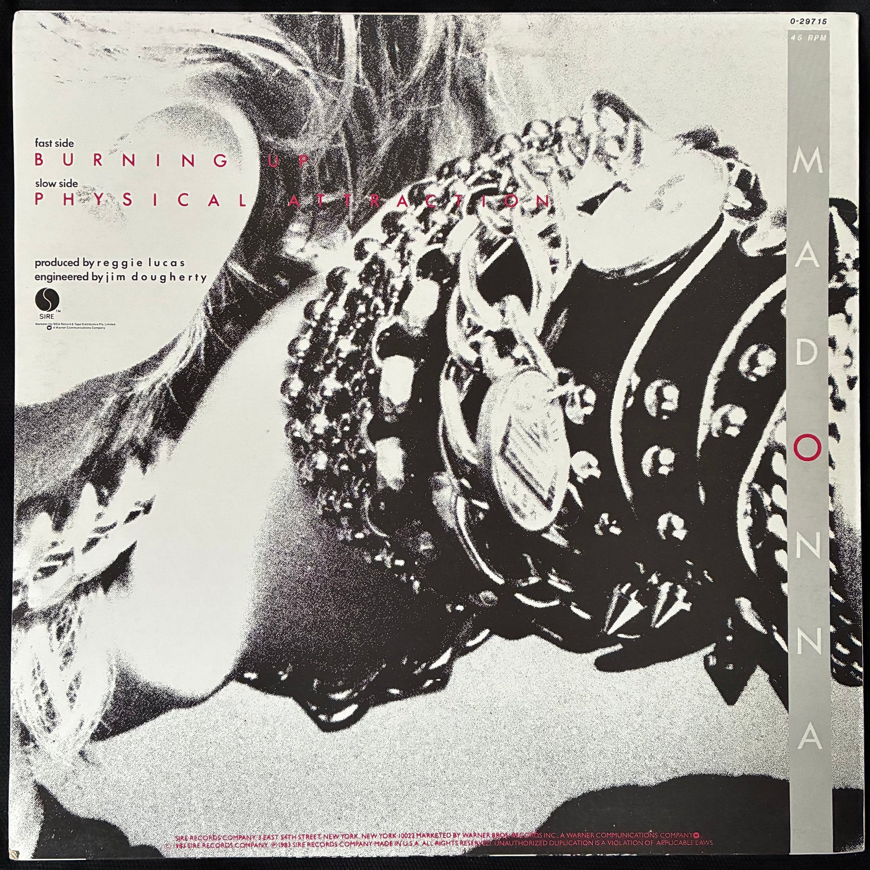 MADONNA - BURNING UP (USED VINYL 1983 AUS 12" M-/EX+)