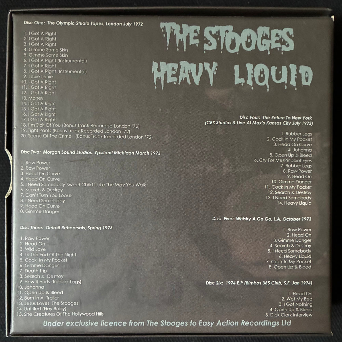 STOOGES - HEAVY LIQUID (6CD BOX SET) (USED CD 2005 UK M-/M-)