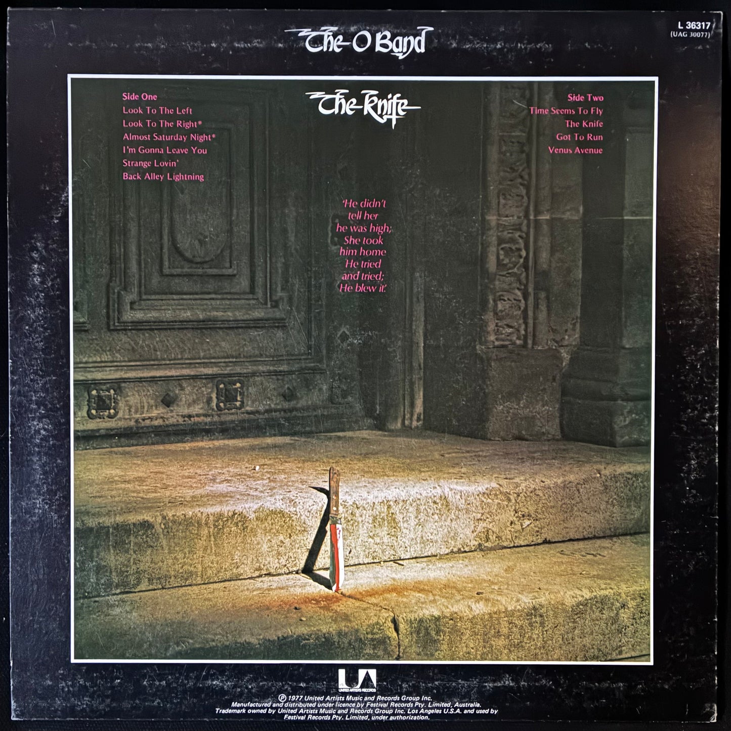 O BAND - THE KNIFE (USED VINYL 1977 AUS M-/EX+)