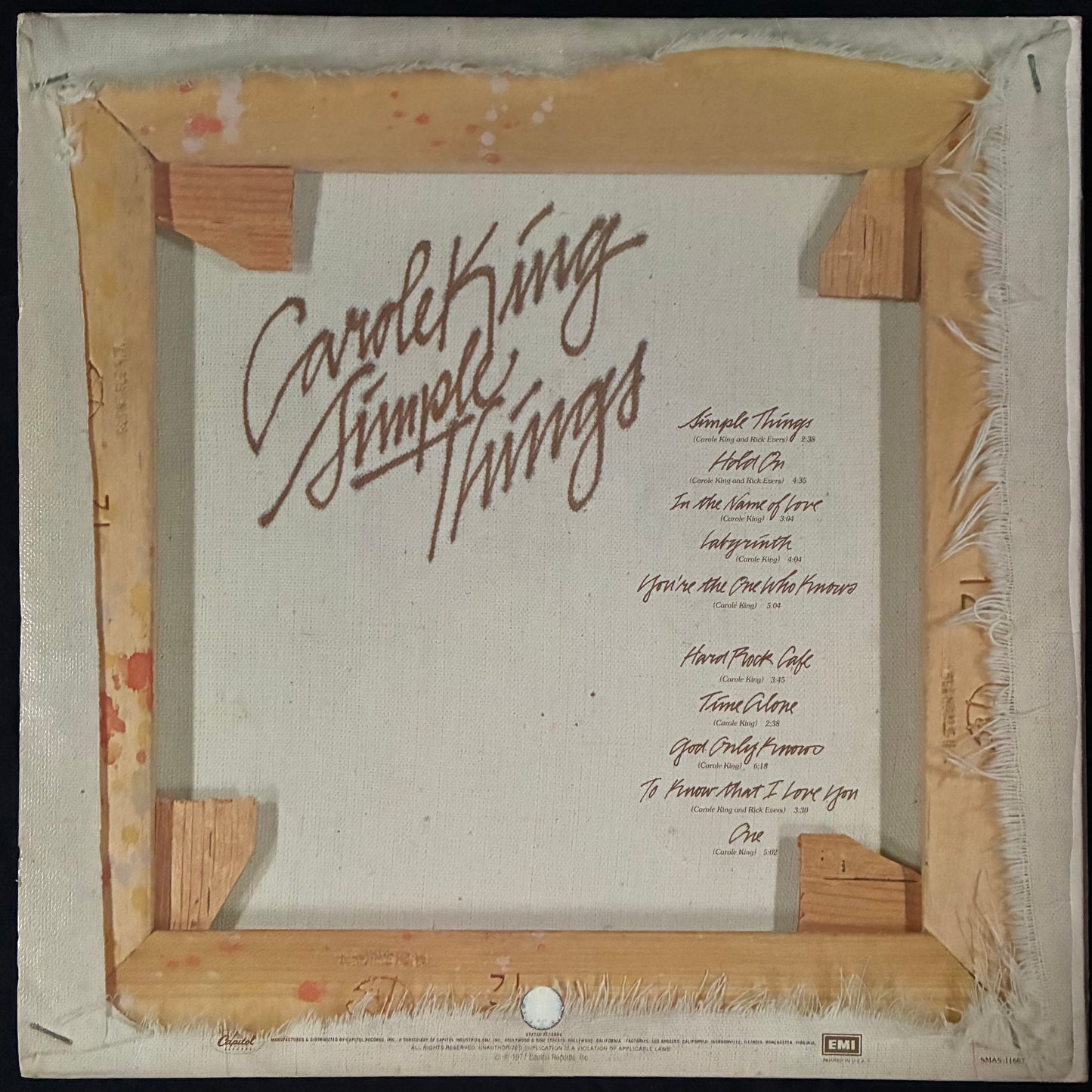 CAROLE KING - SIMPLE THINGS (USED VINYL 1977 US EX+/EX)