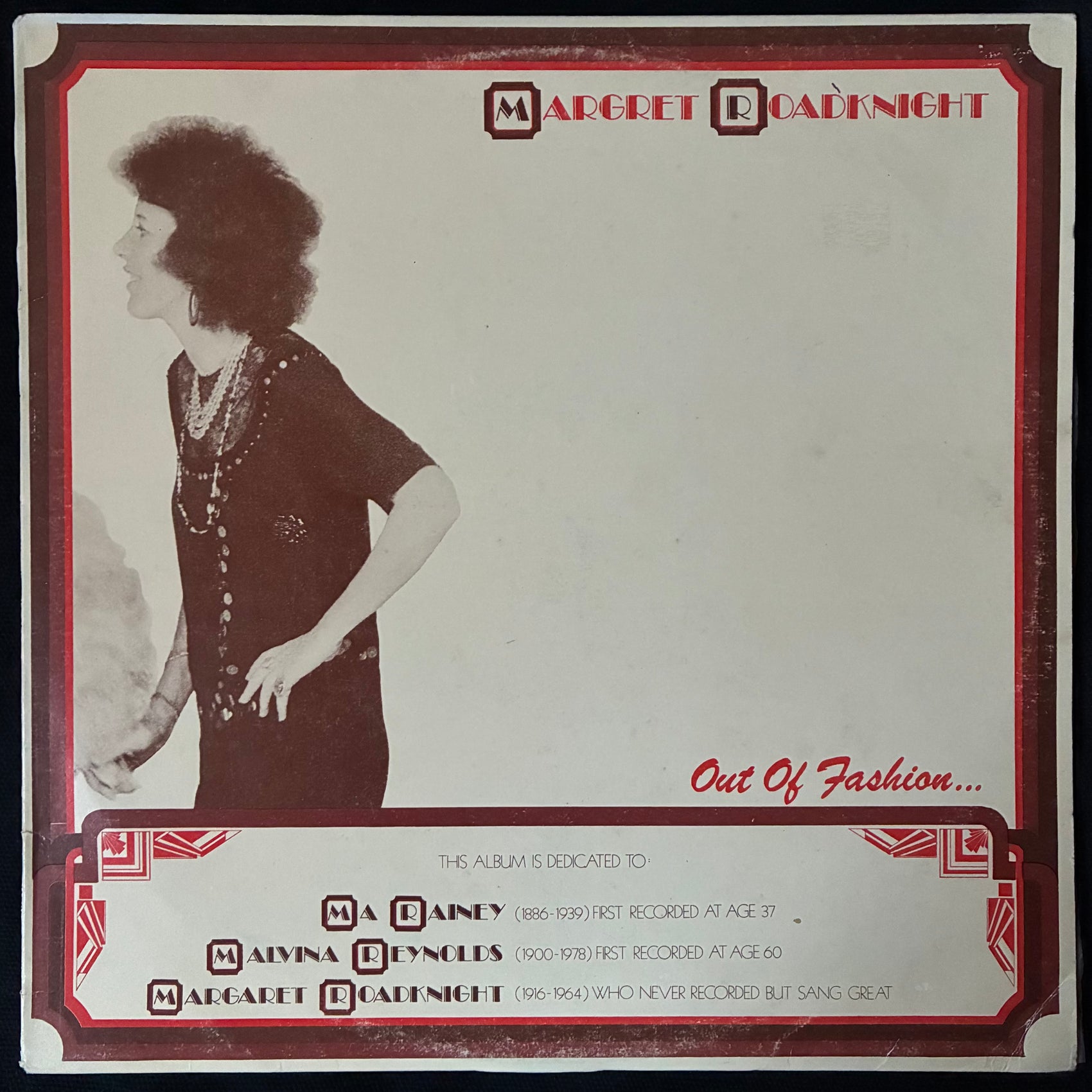 MARGRET ROADKNIGHT - OUT OF FASHION NOT OUT OF STYLE (USED VINYL 1980 AUS M-/EX)