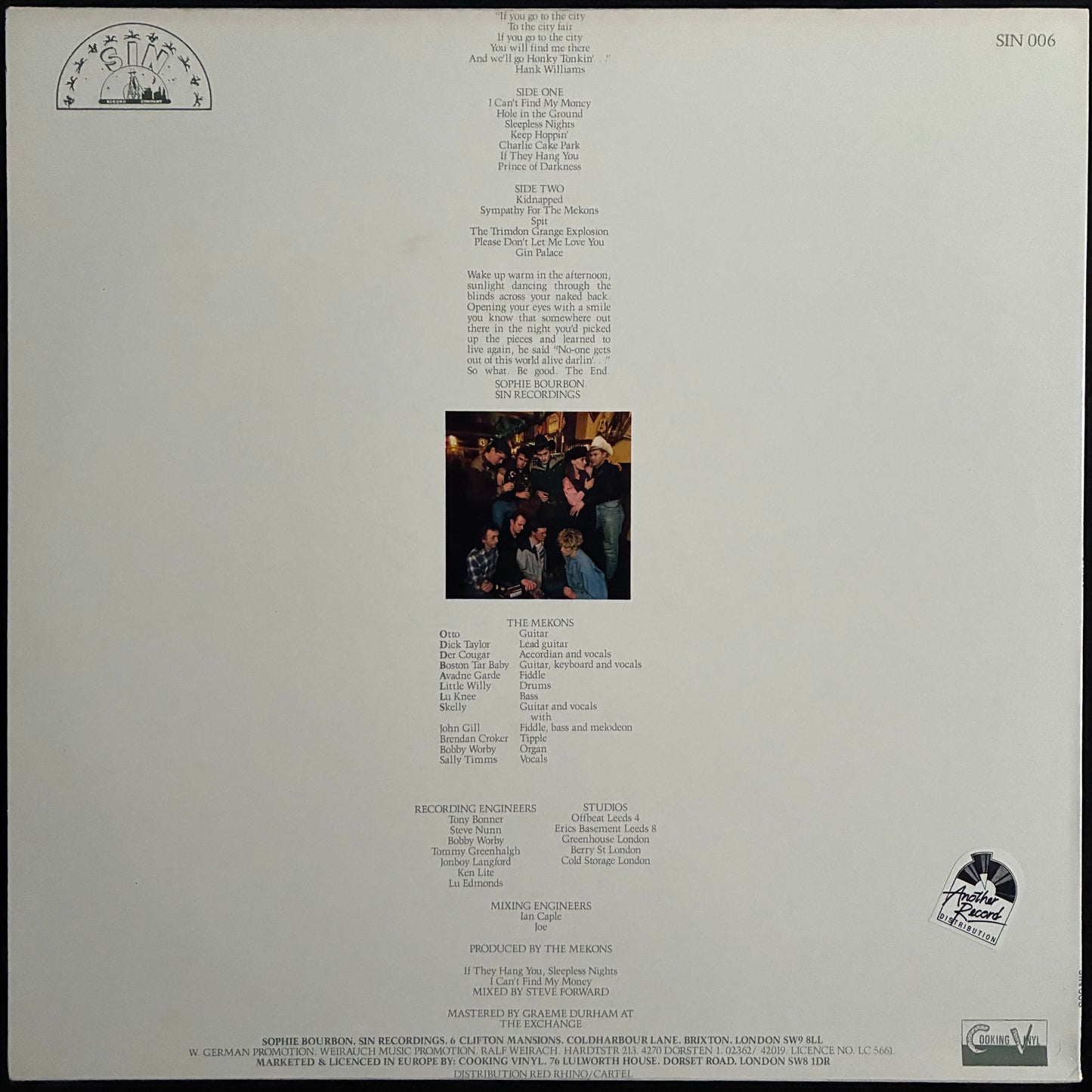 MEKONS - HONKY TONKIN' (USED VINYL 1987 UK M-/M-)