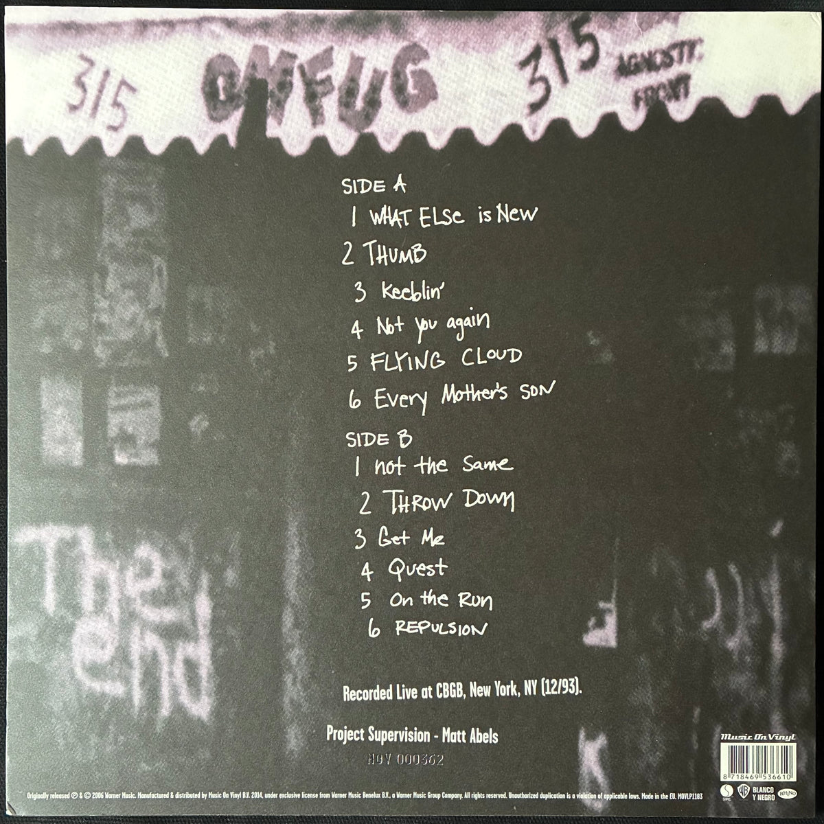 DINOSAUR JR/J MASCIS - LIVE AT CBGB'S : THE FIRST ACOUSTIC SHOW (SILVER SWIRL) (USED VINYL 2014 EU M-/EX+)