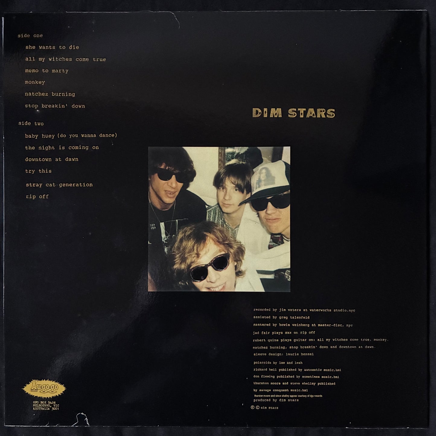 DIM STARS - DIMM STARS (RED COLOURED) (USED VINYL 1992 AUS M-/M-)